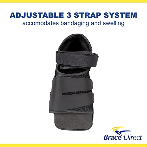Brace Direct Square Toe Deluxe Post Op Shoe - Orthopedic Recovery Support for Broken Foot, Stress Fracture, Bunion, Hammer Toe, Diabetic Ulcer & Post-Surgery Healing Size XS – Men 4-5.5 / Women