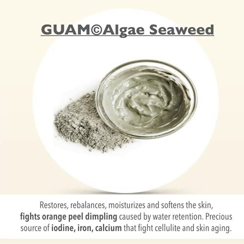 Guam Anti Cellulite Stomach Wraps, INFRARED Body Wrap for Flat Tummy, FIR Tummy Wrap Cellulite Remover, Belly Cellulite Treatment, Stomach Skin Firming and Tightening Body Mud (1.1LB)