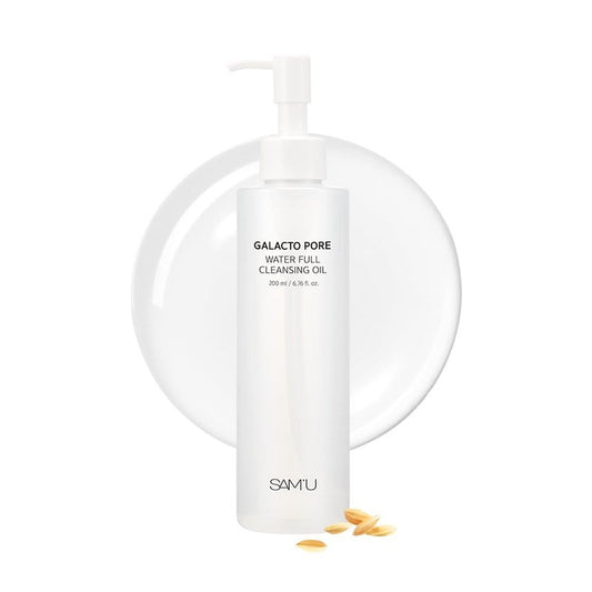 SAM'U Galacto Pore Water Full Cleansing Oil for Face, korean oil cleanser & Makeup Remover with Galactomyces & Rice bran Oil, Non-Comedogenic, All Skin Types, 6.76 fl oz