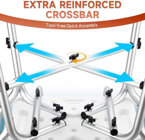 Shower Chair for Inside Shower, FSA/HSA Eligible 600 lbs Heavy Duty Shower Chair for Elderly and Disabled, Height Adjustable Shower Chair with Arms and Back, Bath Chairs for Seniors, Adults, Handicap