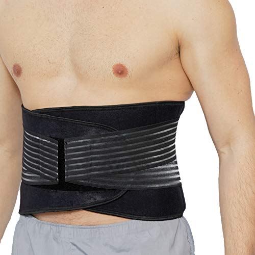 NeoTech Care Neoprene Back Brace for Optimal Support and Pain Relief - Adjustable Compression Belt for Lumbar Stability - Comfortable and Breathable Lower Back Support (Black, Size 3XL)