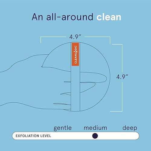 Cleanlogic Detoxify Purifying Charcoal Infused Exfoliating Body Scrubber, Dual-Texture Round Exfoliator Tool for Smooth, Clean Skin, Daily Skincare Routine, 3 Count Value Pack