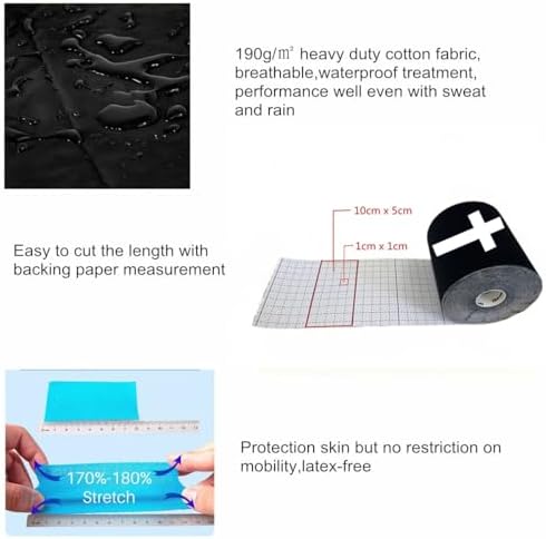 2 Rolls Faith Cross Turf Tape Football - Extra Wide Christian Athletic Turf Tape - Ultra Sticky & Latex Free, Protects from Turf Burn, Waterproof & Flexible (White & Black, 4 inch)