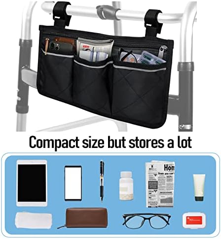 Foldable Walkers for Seniors - Aluminum Stepped Handrail Walker, Height Adjustable Walkers for Seniors, Lightweight Folding Walkers, 2 Wheels with Bearings Available as an Option, Silver