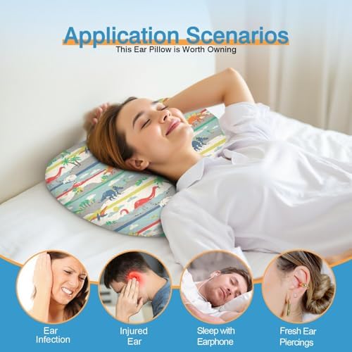 Ear Piercing Pillow for Side Sleepers Pillows with Holes for Ear Pain,Donut Pillow for Ear Side Sleeping Pillow for Adults CNH Ear Pain Relief Pressure Sores Ear Pillow with Hole in Center