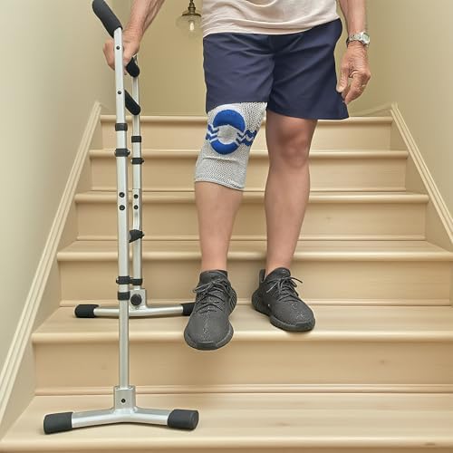 Stair Assist Cane, Stand Assist Aid for Elderly Adjustable Aluminum Assistive Device Portable Lift Stair Assist Mobility Aid for Seniors for Bed, Couch, Recliner Chair