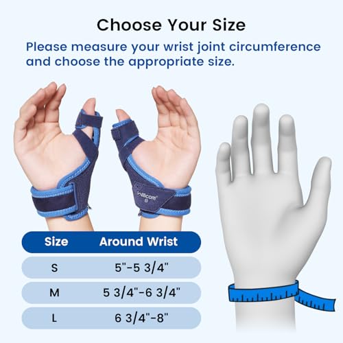 Thumb Brace for Arthritis Pain and Support, Spica Splint for De Quervain’s Tendonitis, Women and Men, Left or Right Hand (Small,5-5.75inch)