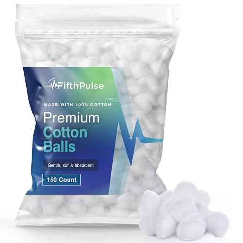 Premium Cotton Balls for Face - 150 Absorbent and Soft White Colored Cotton Balls - Made with 100% Cotton - Use for Crafts, Makeup, Wounds, and Nails