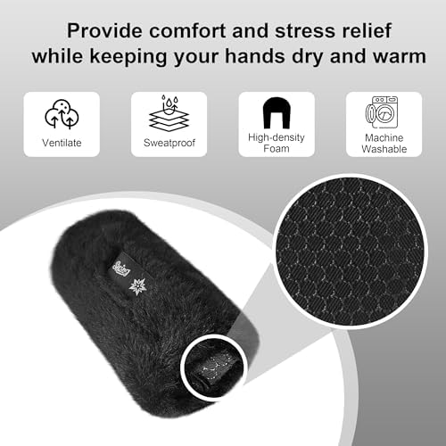 SPRING SEAON Walker Hand Pads Fluffy Walker Handle Cushions Non-Slip Universal Walker Grips Padded Hand Covers Soft Pads for Walkers for Seniors Walker Pads for Handles Folding Rolling Wheelchair, Rollator Handle, Elderly Grippers 2 Pack
