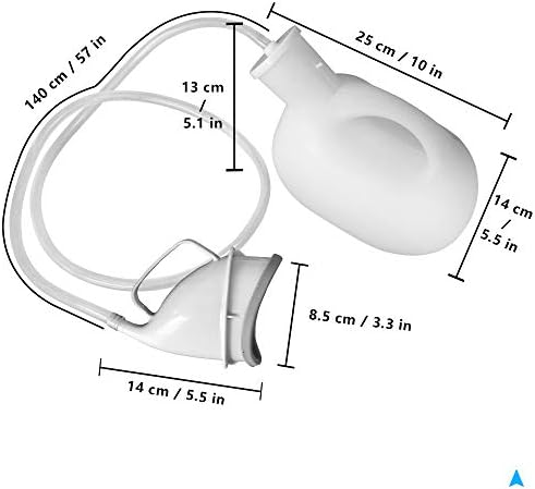 Urinals for Women Portable Female urinals Ladies Urination Device 2000 ml Large Capacity Urine Cup for Elderly Urinary Incontinence Hospital beds Wheelchair (White)