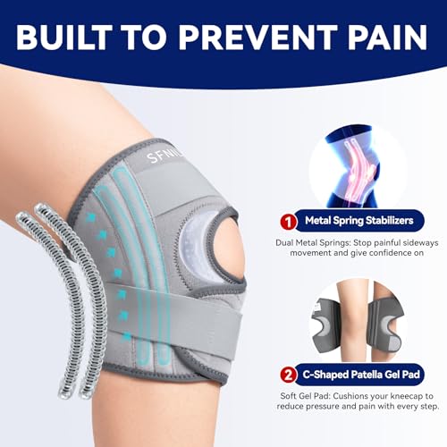 Knee Brace for Knee Pain & Arthritis - Adjustable Support with Side Stabilizers for Meniscus Tear, ACL, MCL Injuries Recovery - Relief for Men, Women & Seniors