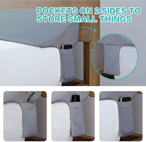 SLIGUY King Size Bed Wedge Pillow Headboard Pillow Mattress Wedge Bed Gap Filler Fill The Gap (0-7") Between Your Headboard and Mattress for Sleeping Backrest Pillow（Grey 76"x10"x6"）