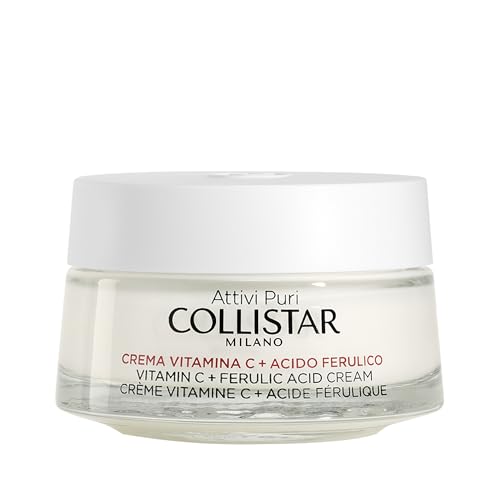Collistar Attivi Puri Cream with Vitamin C and Ferulic Acid, Antioxidant Moisturising Face Cream for Brightening Effect, Protects Against Oxidative Stress for All Skin Types 50 ml