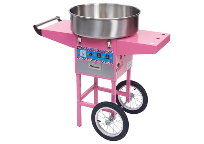 Winco Commercial-Grade Cotton Candy Machine with Cart, 1080w