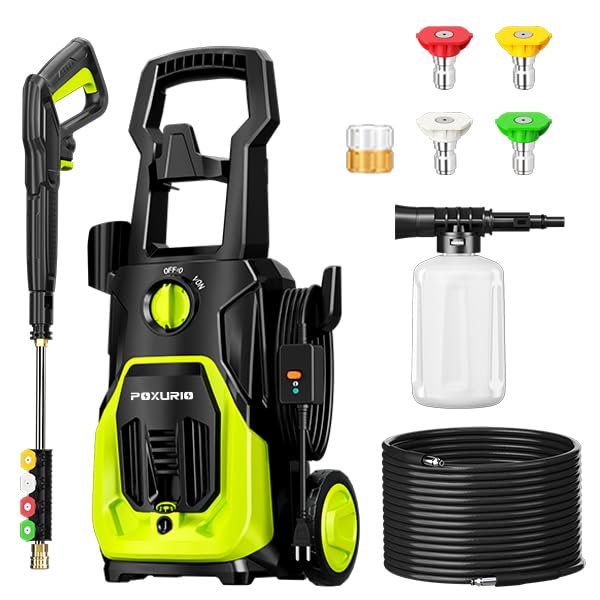 POXURIO Electric Pressure Washer, 4000PSI 2.8GPM Power Washer, 3-in-1 Self-Priming High Pressure Washer, for Cars, Patio, Deck