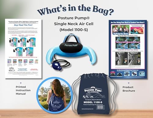 Posture Pump® Neck Exercising Cervical Spine Hydrator Pump | Relieves Neck Pain Stiffness | Neck Pain Relief Posture Control (Single Air Cell Model 1100-S)