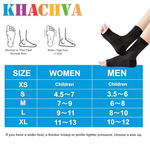 3Pairs Foot & Ankle Brace Socks for Sprained,Foot Neuropathy Socks,Nano Neuropathy Socks for Women & Men Compression Socks For Women & Men,Comprex Ankle Brace Sleeves