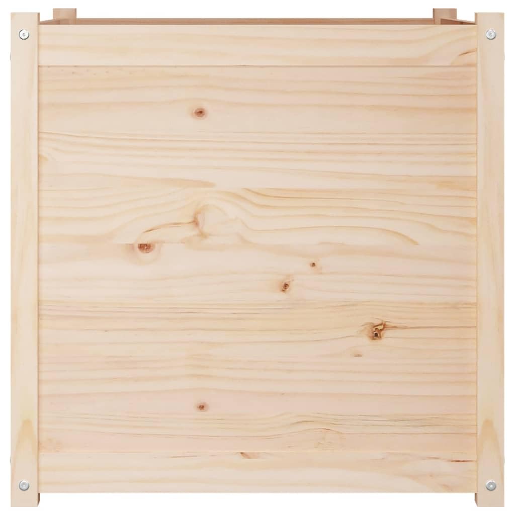WXGTBKPR Square Garden Planter Box, 27.6 in Solid Pinewood Flower Pot for Outdoor Patio, Backyard, Deck, and Vegetable Herb Gardening