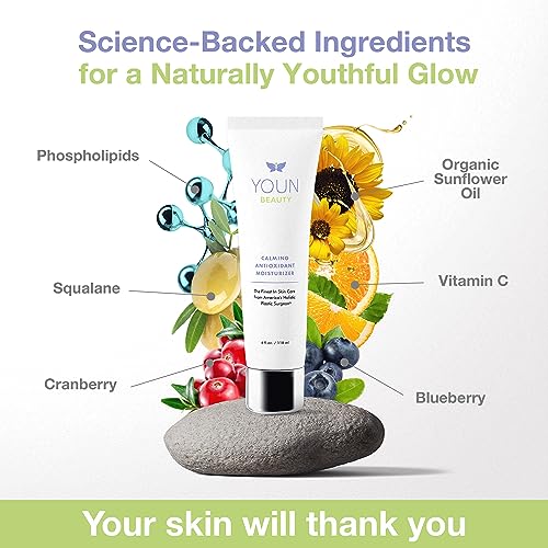 YOUN Beauty Calming Antioxidant Moisturizer for Face and Body by Holistic Plastic Surgeon Dr. Anthony Youn, Paraben & Sulfate-Free ? Contains Lactic Acid, Vitamins C & E, Peptides, and Coenzyme Q10