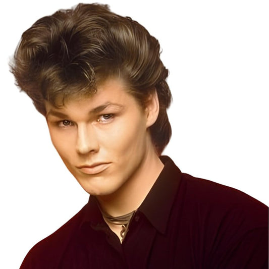 Sabosi Men 80s Wig Short Brown Mullet Wigs,Disco Rocker Punk Synthetic Hair for Daily Cosplay Halloween Wigs