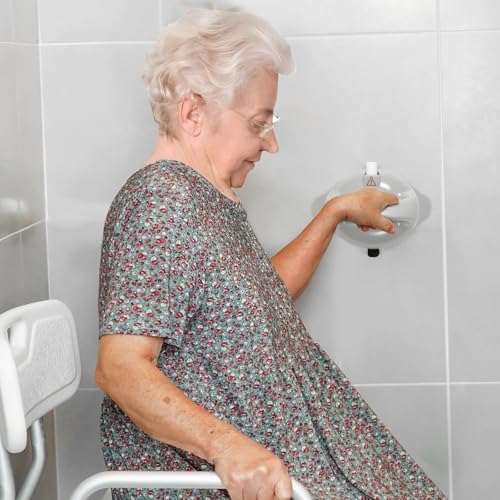 Safety Suction Shower Grab Bar, Glow in The Dark Shower Grab Bar with 418 Pounds Capacity, Shower Handles for Elderly Suction, Handicap Grab Bar for Bathroom, Bathtub, Toilet, Gray