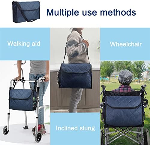 Wheelchair Backpack Bag, Wheelchair Bag,6Colors - Large Tote Accessory to Hang on Back- Lightweight, Wheelchair Storage Organizers for Walkers, Rollators, Scooters (gray)