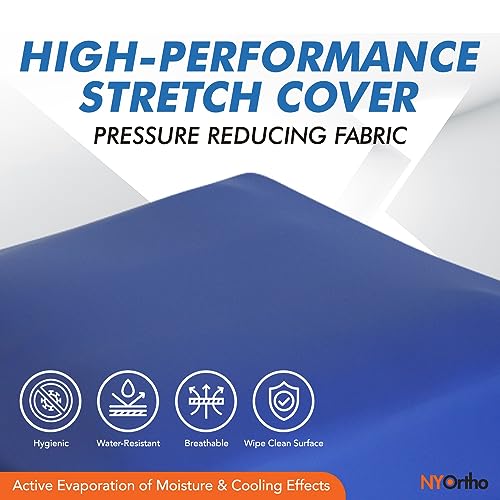 NYOrtho Wheelchair Gel Seat Cushions - Wedge - Shaped Ge l- Foam Cushion Wheelchairs -Office Chairs - Car Seats - More - Firm Foam Quick Release Straps Non - Slip Bottom - Made in USA