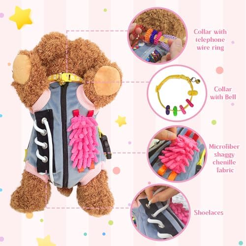 Fidget Blanket for Elderly with Dementia Fidget Dog Blanket Activities and Gift for Senior with Alzheimer’s or Dementia