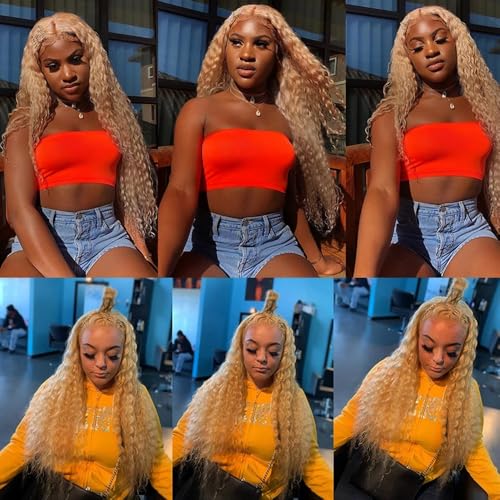 Blonde Bundles Human Hair Honey Blonde Bundles 613 Water Wave Bundle 22 24 26 inch LadrXadr P27/613 Human Hair Bundle