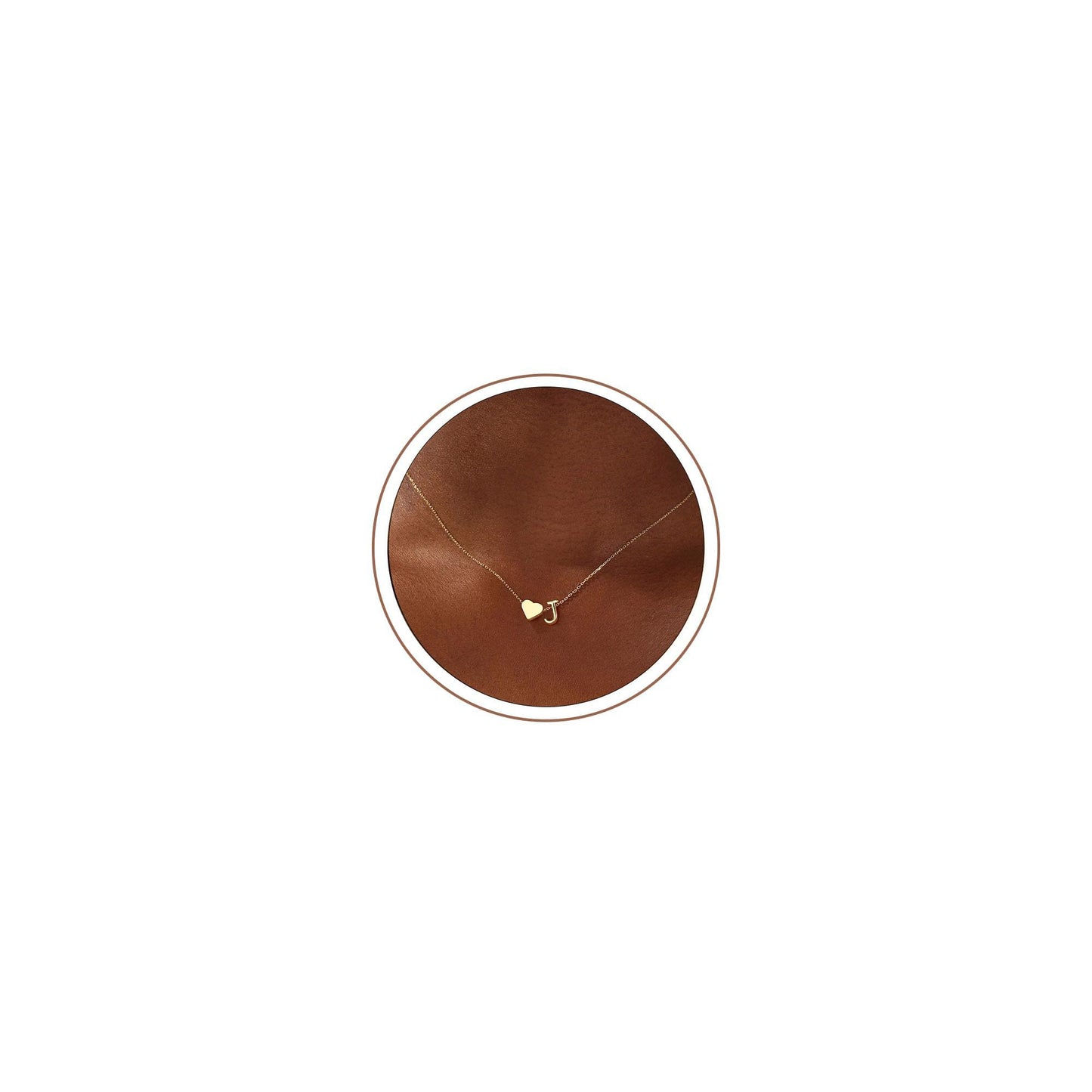 Turandoss Initial Necklaces for Women Trendy, 18K-Gold-Plated Tiny Heart Initial J Necklace Dainty Heart Necklaces Tiny Personalized Monogram Name Necklace for Women Jewelry