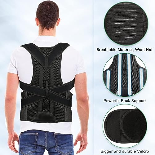 Back Brace Posture Corrector for Women Men -Adjustable and Breathable Support Scoliosis for Waist - Improve Back Posture for Body Correction and Lumbar Support XXL(42"-48")