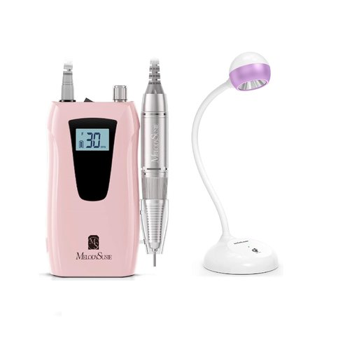 MelodySusie Professional Nail Drill 30000RPM with 2 in 1 Nail Art Lamp, Professional UV LED Light for Gel Nails