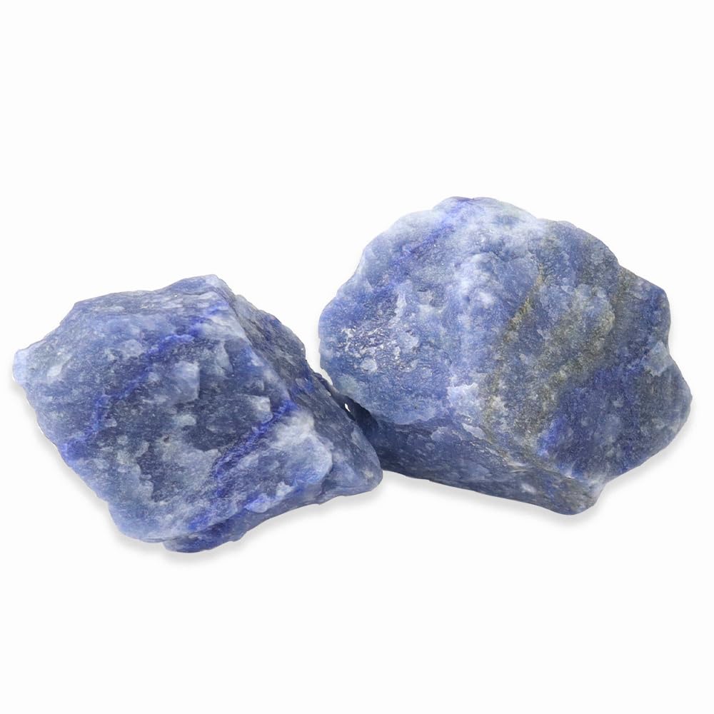 2PCS Natural Raw Stone Healing Crystals Bulk Healing Gemstones for Reiki Tumbling Fountain Rocks Meditation Garden Home Decor (Blue Aventurine)