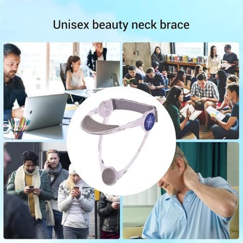 Adjustable Neck Support, Neck Brace Cervical Collar, Portable Neck Traction Device Neck Stretcher Forward Head Neck Posture Corrector for Women and Men Cervical Spine Pressure Relief (Transparent)