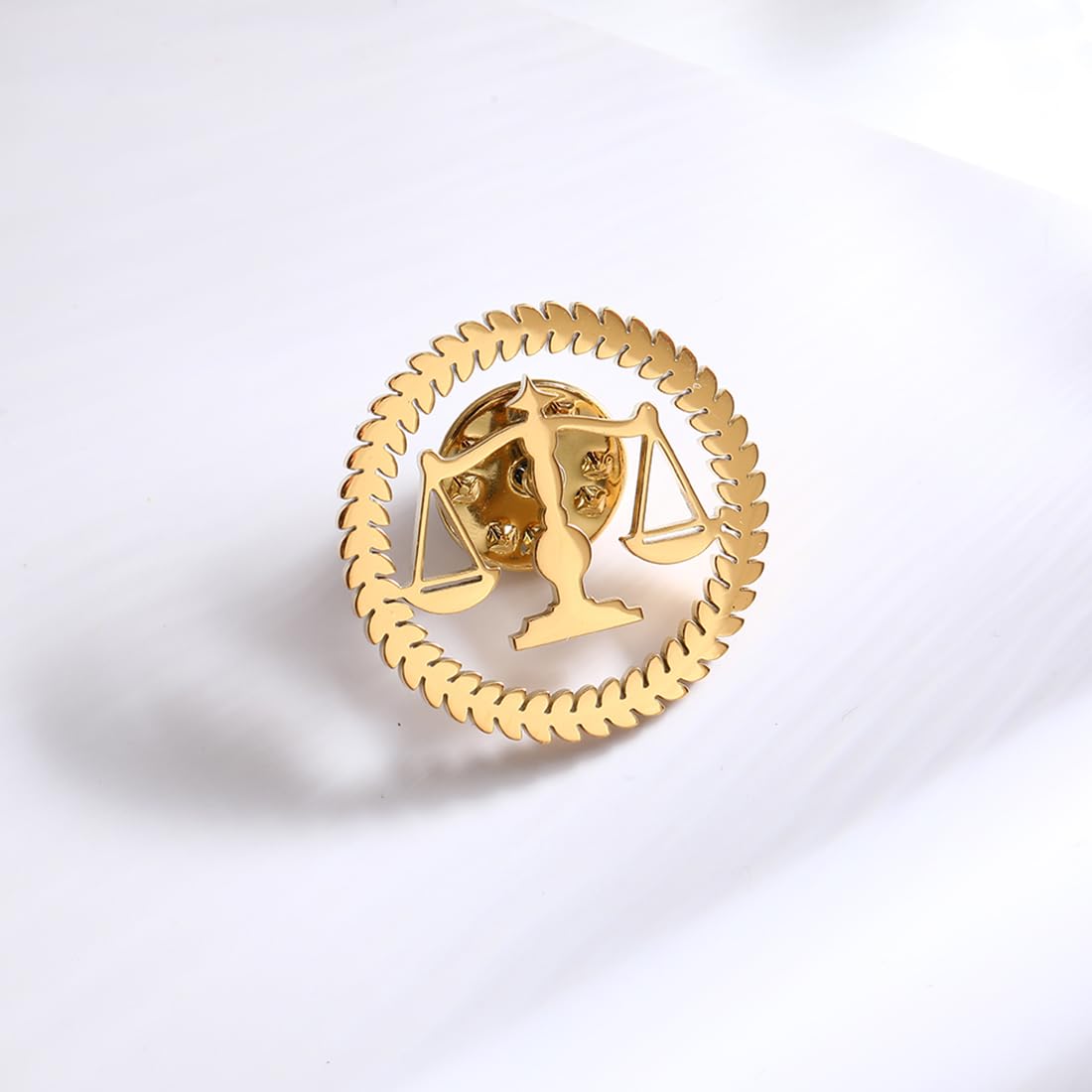 Metal Balance Badges Suit Brooch Libra Scales Brooches For Men (gold pin+tie clip+ cuff-link)