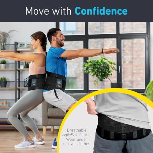 Back Brace for Lower Back Pain Women - Back Support for Men, Back Support Belt for Women, Back Brace for Men Lower Back Pain Relief, Back Brace for Work, Medical-Grade Lumbar Support Brace, Black, XXL