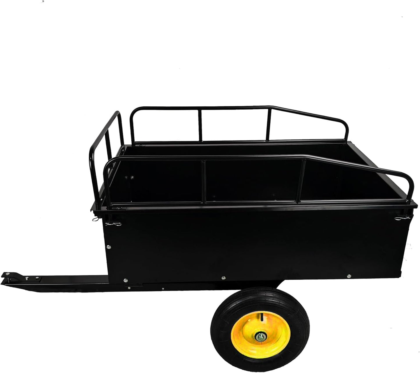 Utility Trailer - 750LBS Capacity Lawn Mower Cart with Removable Sides,15 Cu.Ft Steel Lawn Mower Trailer,Universal Hitch for ATV, UTV, Lawn Tractor, Riding Mower - for Garden, Yard Hauling and Farm
