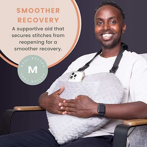 MOYOAMA Open Heart Surgery Pillow for Heart Surgery Recovery Gifts - After Bypass Surgery Must Haves, Gifts for Chest Surgery Recovery, Seatbelt Pillows for Post-Surgery, Shock Absorbing Chest Pillow