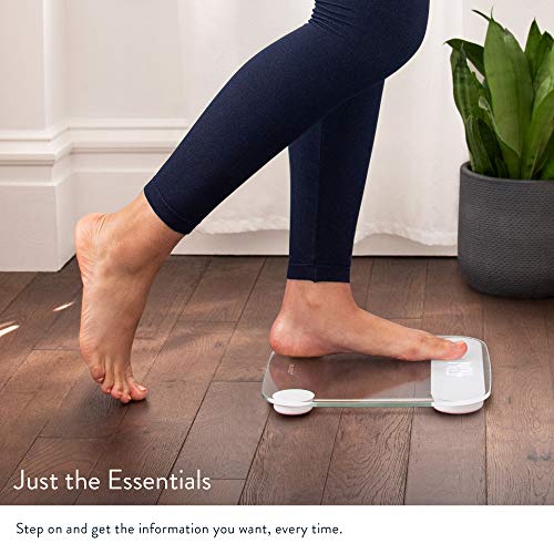 Greater Goods Digital Weight Bathroom Scale, Shine-Through Display, Accurate Glass Scale, Non-Slip and Scratch Resistant, Body Weight (Clear)