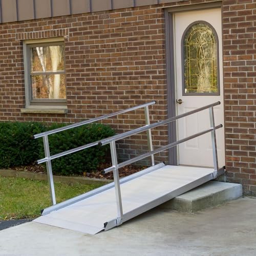 Silver Spring Aluminum Wheelchair Access Ramp with Handrails - 5' L