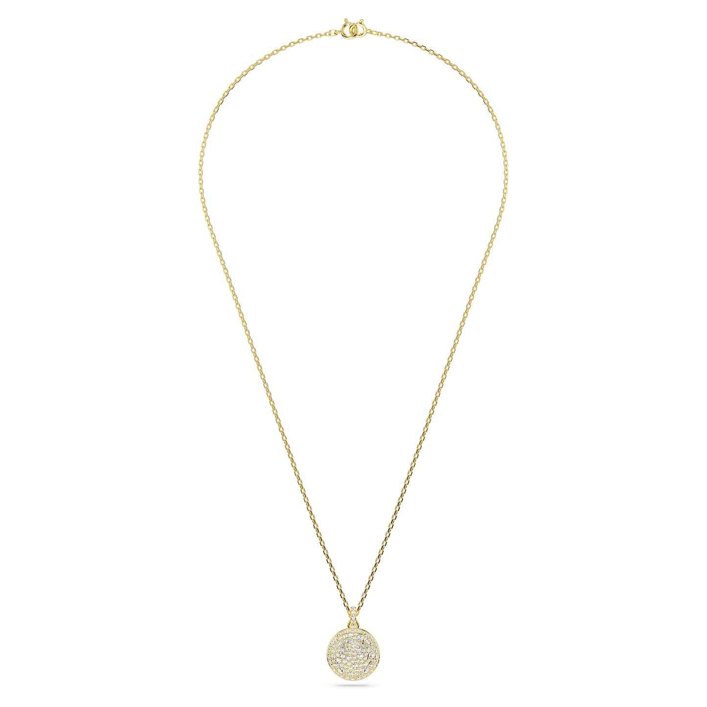 Swarovski Sublima Layered Pendant Necklace, Meteor Motif with Snow Pavé of Clear Round-Cut Crystals in a Gold-Tone Finished Setting, Part of the Sublima Collection