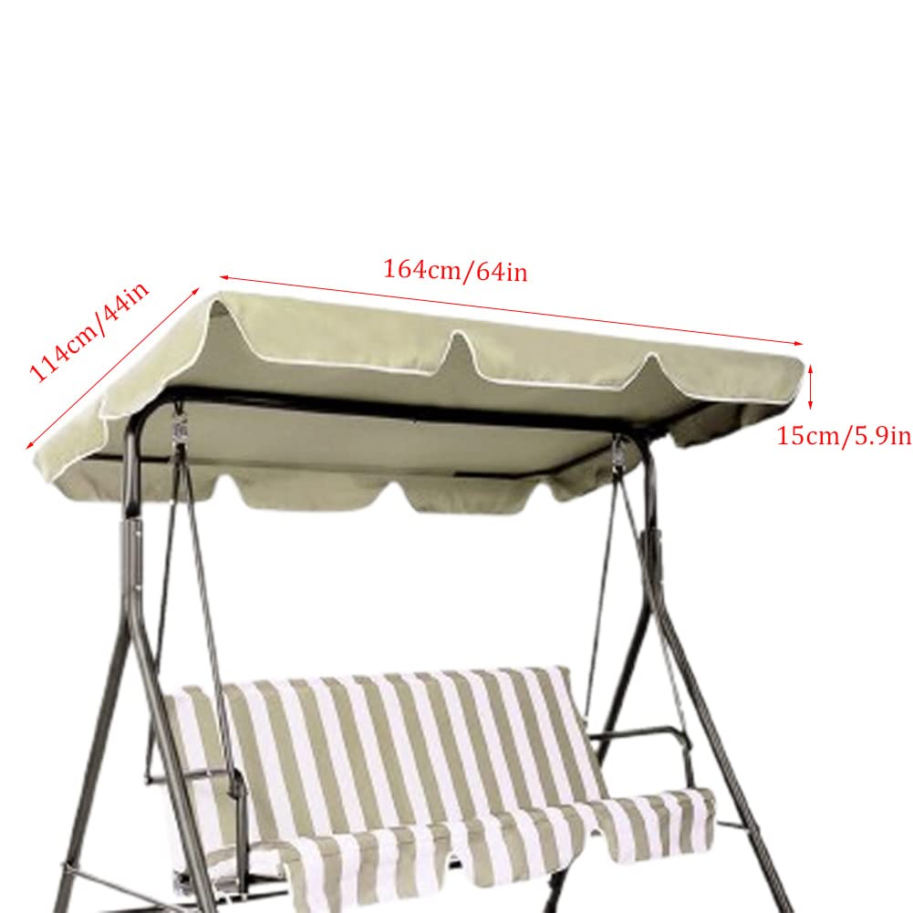 JEWELTH Swing Canopy Replacement Top, Outdoor Patio Replacement, 3 Seat Cover for Porch Garden (Beige/64 x 44 5.9), Three Sizes