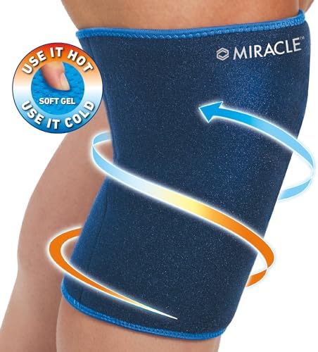 Miracle Knee Relief Gel-Infused Compression Wrap for 360-Degree Knee Support for Women & Men, Comfortable & Form Fitting Knee Wrap with Ultra-Soothing Cooling Gel, Designed for Cold & Hot Relief