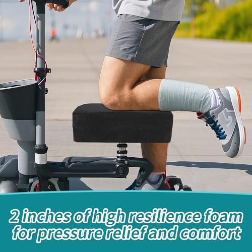 BALAPET Cooling Gel Knee Scooter Cushion Cover, Soft and Comfortable Knee Scooter Pad with Removable 2'' Thick Memory Foam Cushion for Any Knee Scooter