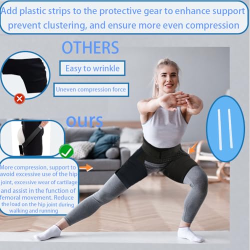 Thigh Compression Sleeve | Hip Sciatica Pain Relief Device Brace | Hamstring & Groin Compression Sleeve Wrap for Sciatic Nerve Relief | Hip Support Brace for Women & Men (1, XX-Large)