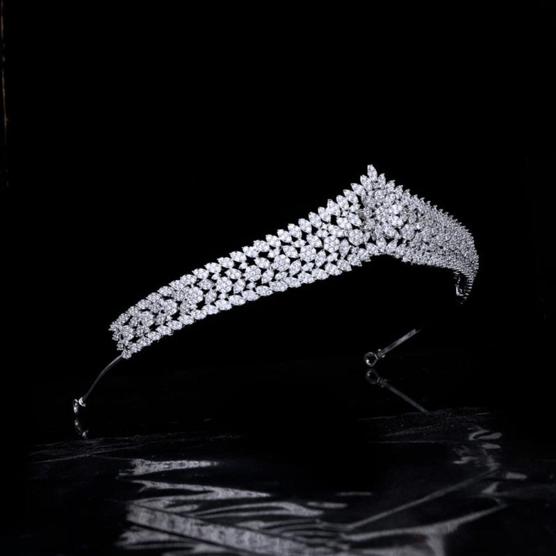 Cubic Zirconia Wedding Tiaras for Bride Small Sweet 16 Birthday Prom Queen Crown Pageant Headpieces Coronas Para 15 Anos Quinceaneras 2026 Silver Bridal Hair Accessories