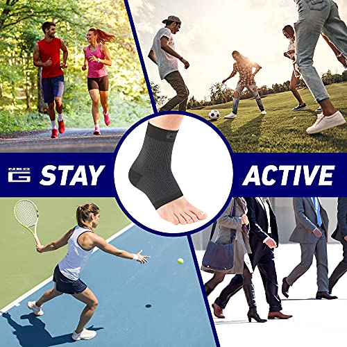 Neo-G Airflow Ankle Compression Sleeve - Sports, Daily Wear - Compression Ankle Brace, Tendonitis Support, Compression Ankle Support for Weak Ankles and Joint Pain - Airflow - S - Black
