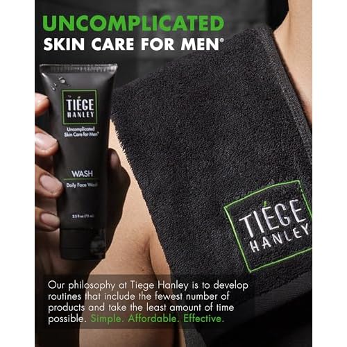 Tiege Hanley Skin Care Set for Men, Anti Aging Routine, System Level 3, Daily Face Wash, Facial Scrub, Two Moisturizers, Eye Cream, and Serum for Healthy, Hydrated Skin, Men¡¯s Skin Care, 6 Piece Kit