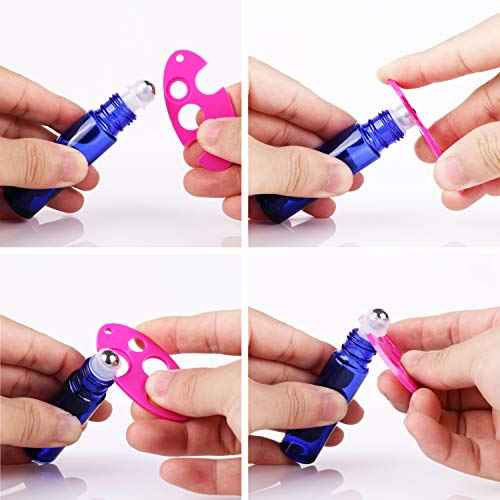inice 12 Pack Essential Oil Roller Bottles 10ml Cobalt Blue Glass Bottles Stainless Steel Roll On Ball for Daily Care