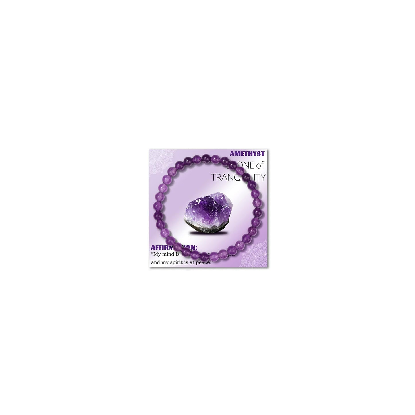 Bolinailo Crystal Beaded Bracelets for Women 6mm Amethyst Bead Handmade Gemstone Stretch Elastic Bracelet Natural Stone Crystal Healing Reiki Spiritual Jewelry Gifts